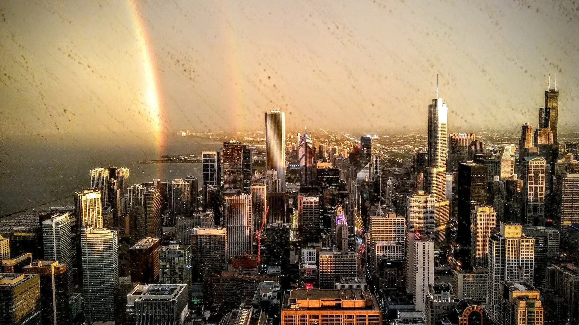 Aerial view of downtown Chicago