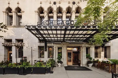 The Venetian Gothic facade of the Chicago Athletic Association Hotel