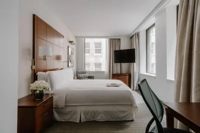 Guest room at Club Quarters Hotel, Central Loop