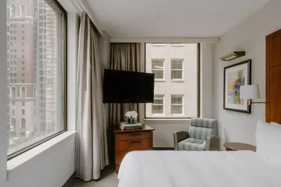 Guest room at Club Quarters Hotel, Central Loop