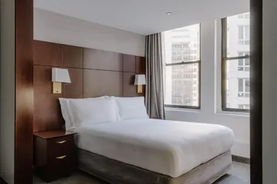 Guest room at Club Quarters Hotel, Wacker at Michigan