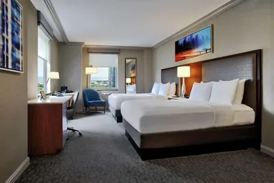 Guest room at Hilton Chicago