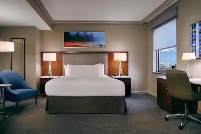 Guest room at Hilton Chicago