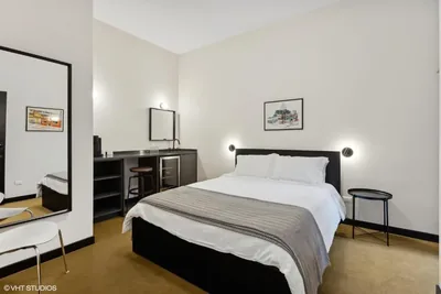 Guest room at Logan Square SRO Hotel