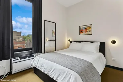 Guest room at Logan Square SRO Hotel